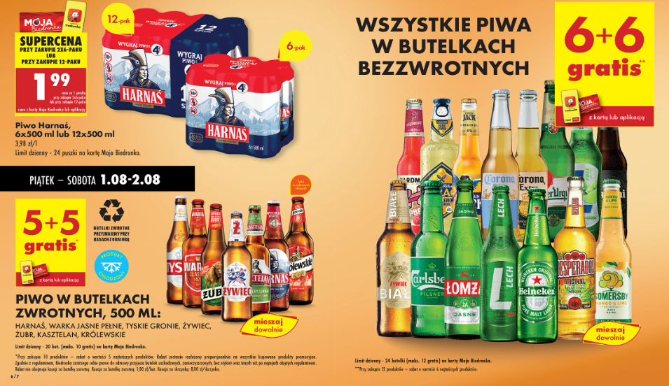 Promocje na piwa w Biedronce 31.07-02.08