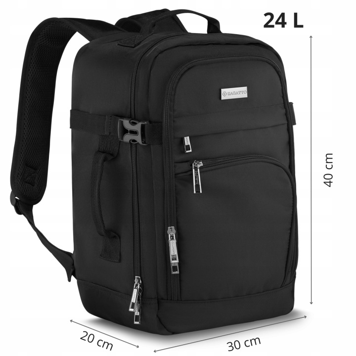 Plecak ZAGATTO do samolotu Ryanair 40x30x20 kabinowy, 24 L