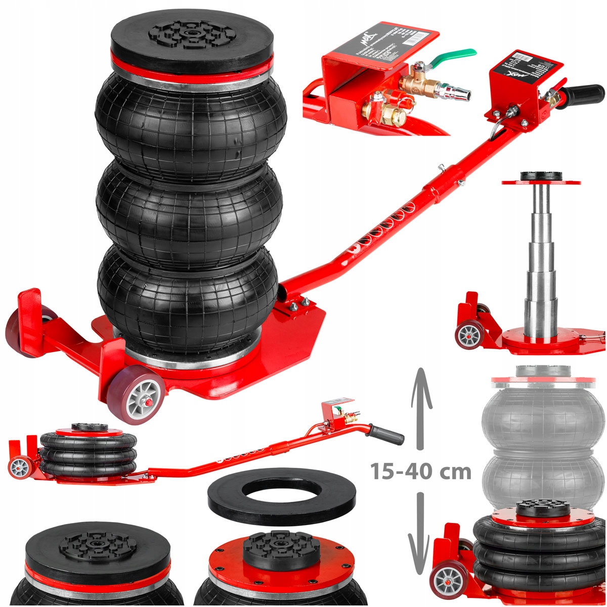 Podnośnik pneumatyczny bałwanek 3,5t, wysokość podnoszenia 40 cm, możliwa cena 177,23 zł - patrz opis