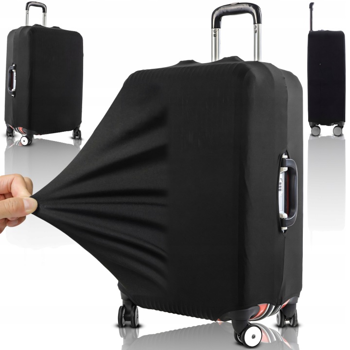 POKROWIEC OCHRONNY NA WALIZKĘ PODRÓŻNĄ ETUI NA BAGAŻ 62x43x27 CZARNY M