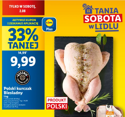 Kurczak w Lidlu polski Biesiadny 1 kg