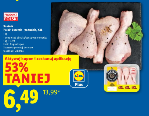 Polski kurczak podudzia XXL 1 kg w Lidlu