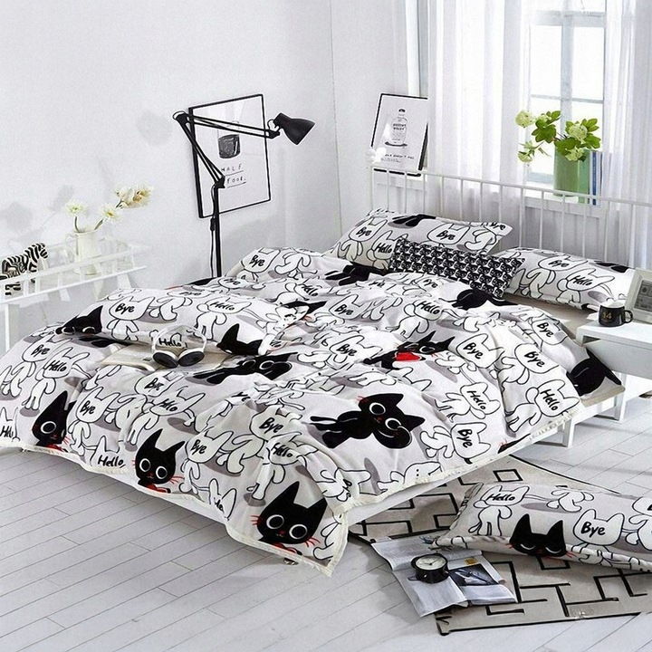 POŚCIEL KOMPLET 140x200 + 1x POSZEWKA 70x80 BAWEŁNA SATYNOWA