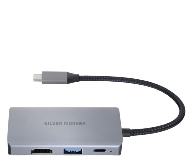 Hub Silver Monkey Adapter USB-C - 2x HDMI 4K60Hz, USB-A, PD 100W