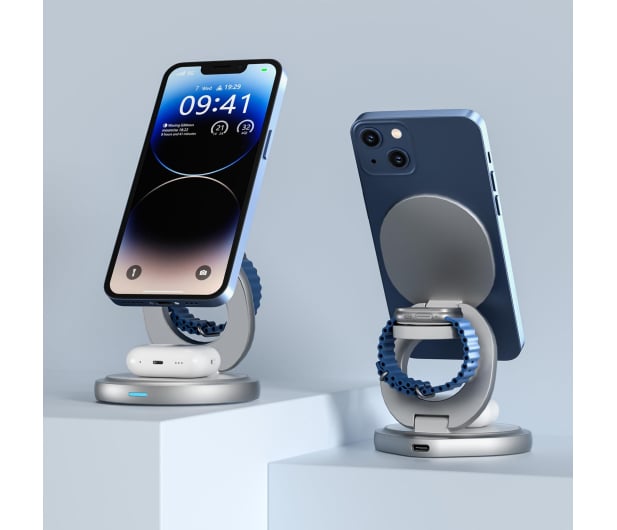 Ładowarka Indukcyjna Silver Monkey MagCharger 3in1 foldable travel charging station B