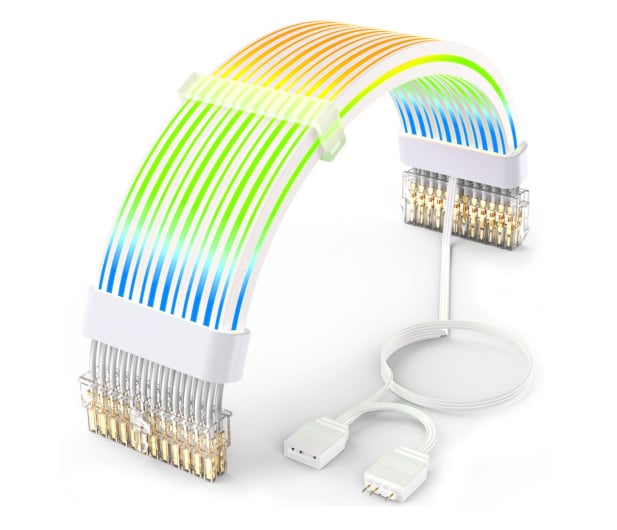 Przewód Świecący SMX Rigel 24pin 360-RGB White