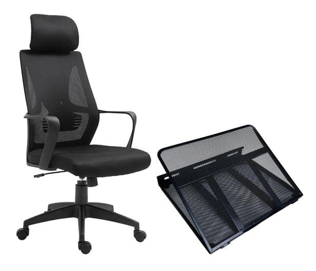 Fotel biurowy Silver Monkey SMO-650 + składana podstawka pod laptop (Fuji)