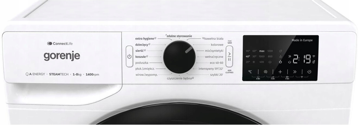 Pralka Gorenje WPNEI84A1SWIFI/PL 8kg 15 programów WiFi