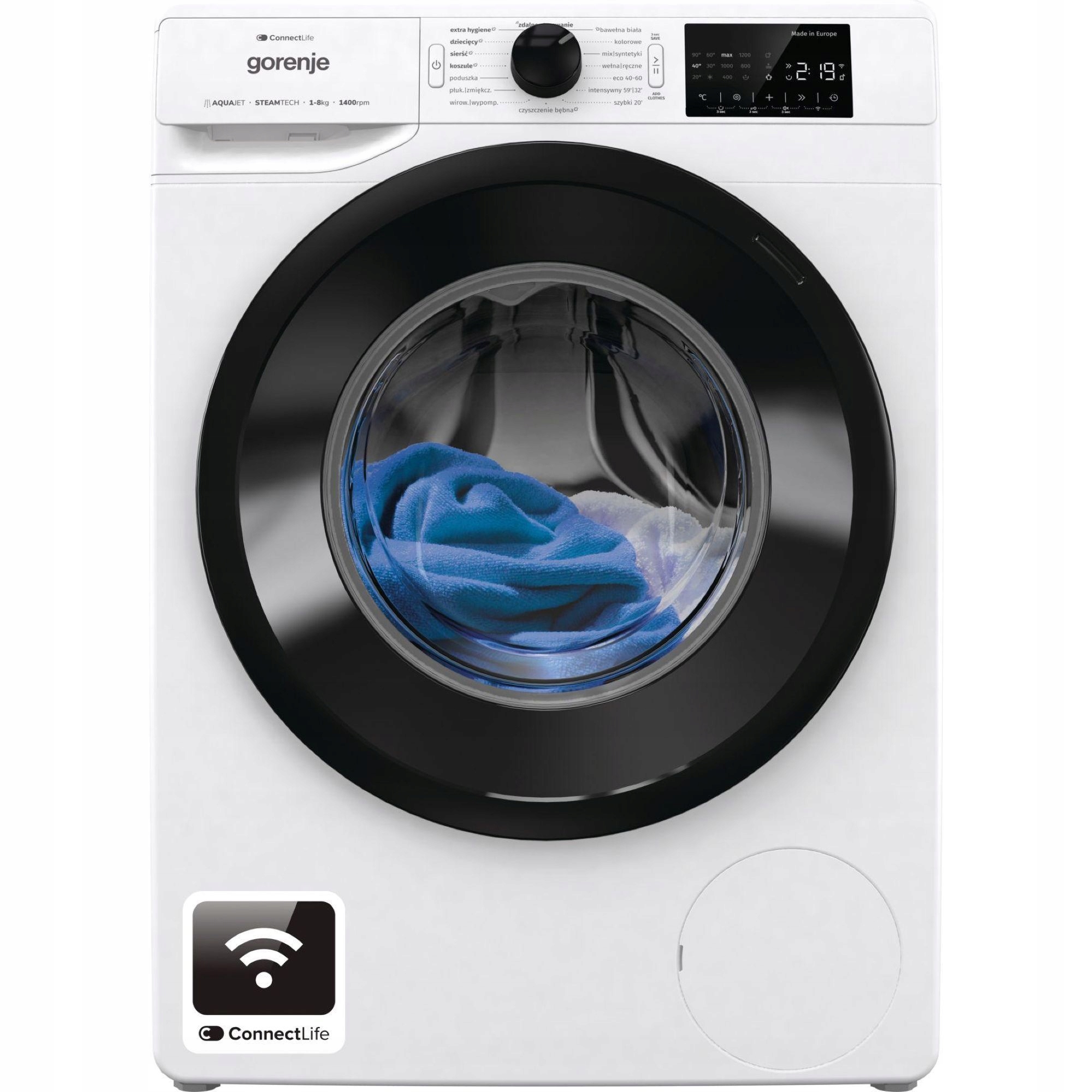 Pralka Gorenje WPNEI84SASWIFI/PL 8kg 1400 obr. SteamTech JetWash Slim