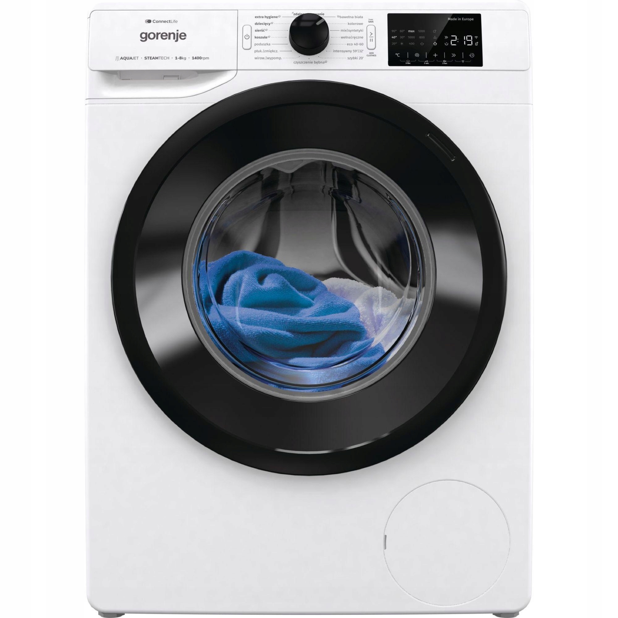 Pralka Gorenje WPNEI84SASWIFI/PL SteamTech JetWash Slim 8kg