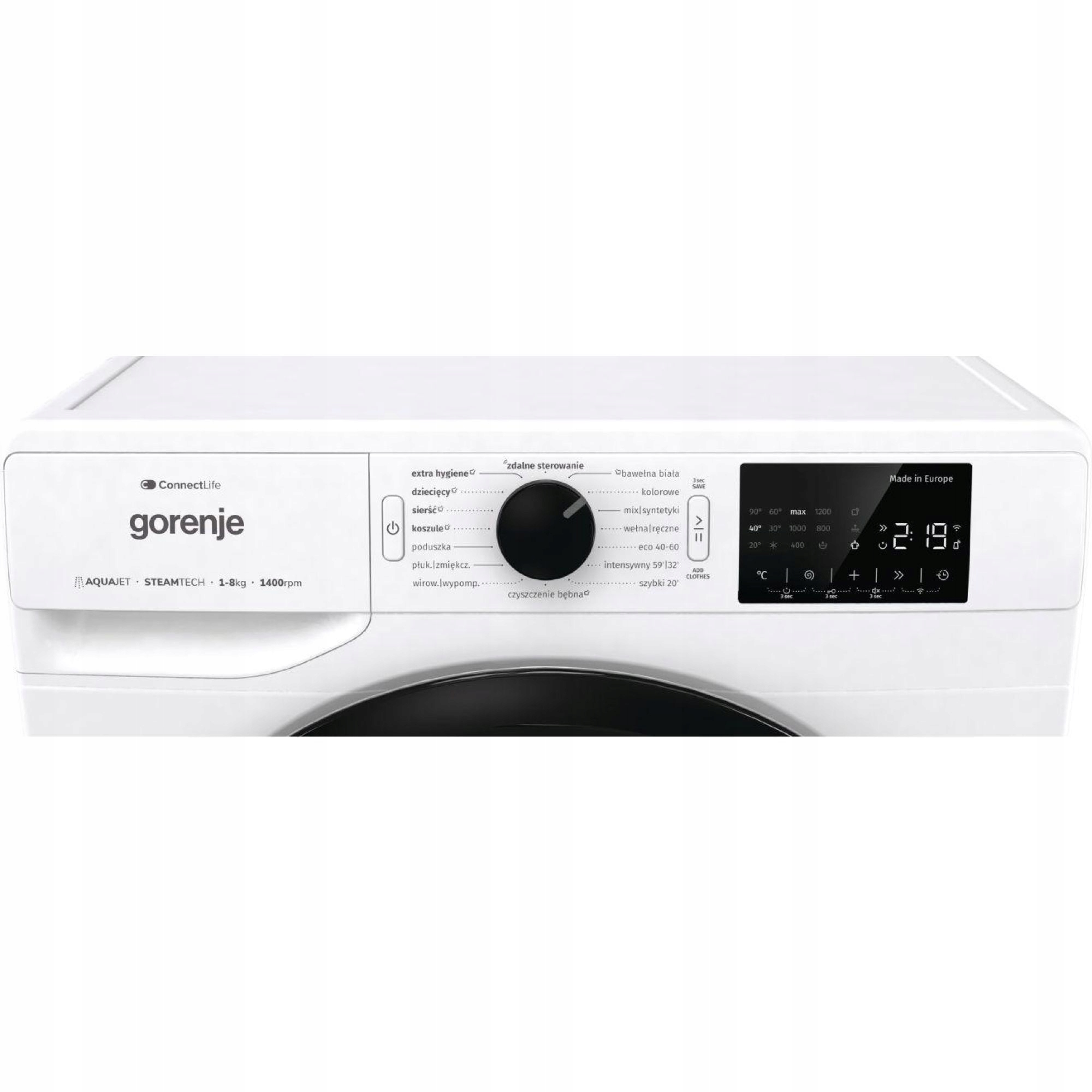 Pralka Gorenje WPNEI84SASWIFI/PL 8kg 1400 obr. SteamTech JetWash Slim