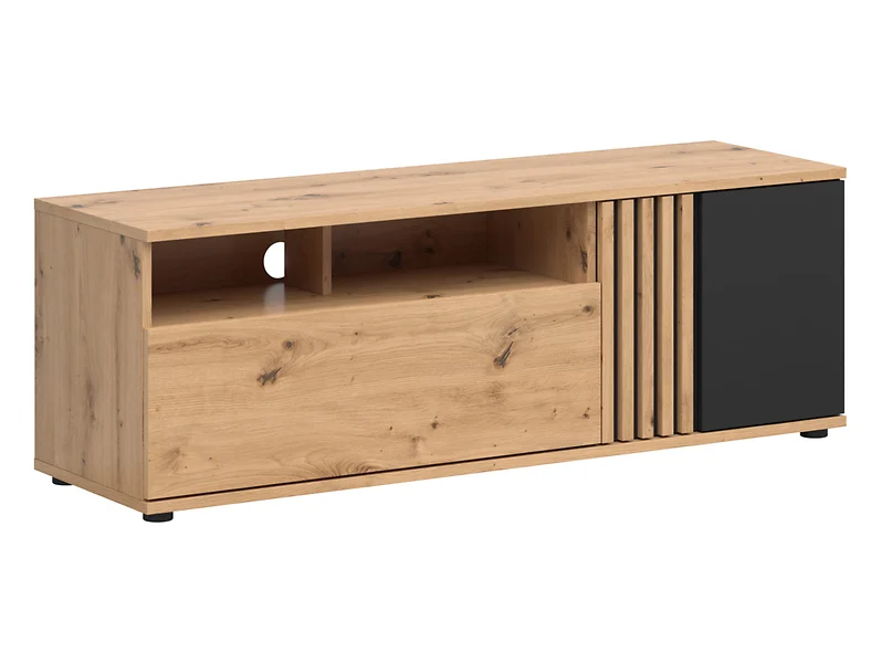 Szafka RTV Vabres 135 cm z drzwiami i szufladą (kolor: dąb artisan lamele)