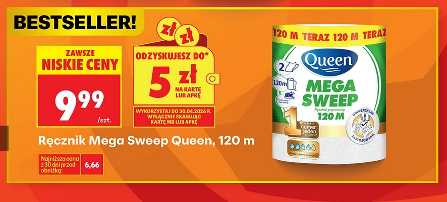 Ręcznik Mega Sweep Queen, 120 metrów
