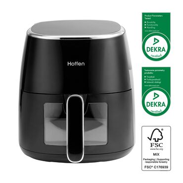 Frytkownica beztłuszczowa Air Fryer z okienkiem Hoffen, 1550 W, 5 l