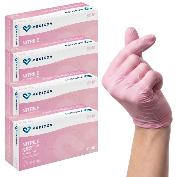ZESTAW 4x Rękawiczek Nitrylowych Medicov 100 sztuk