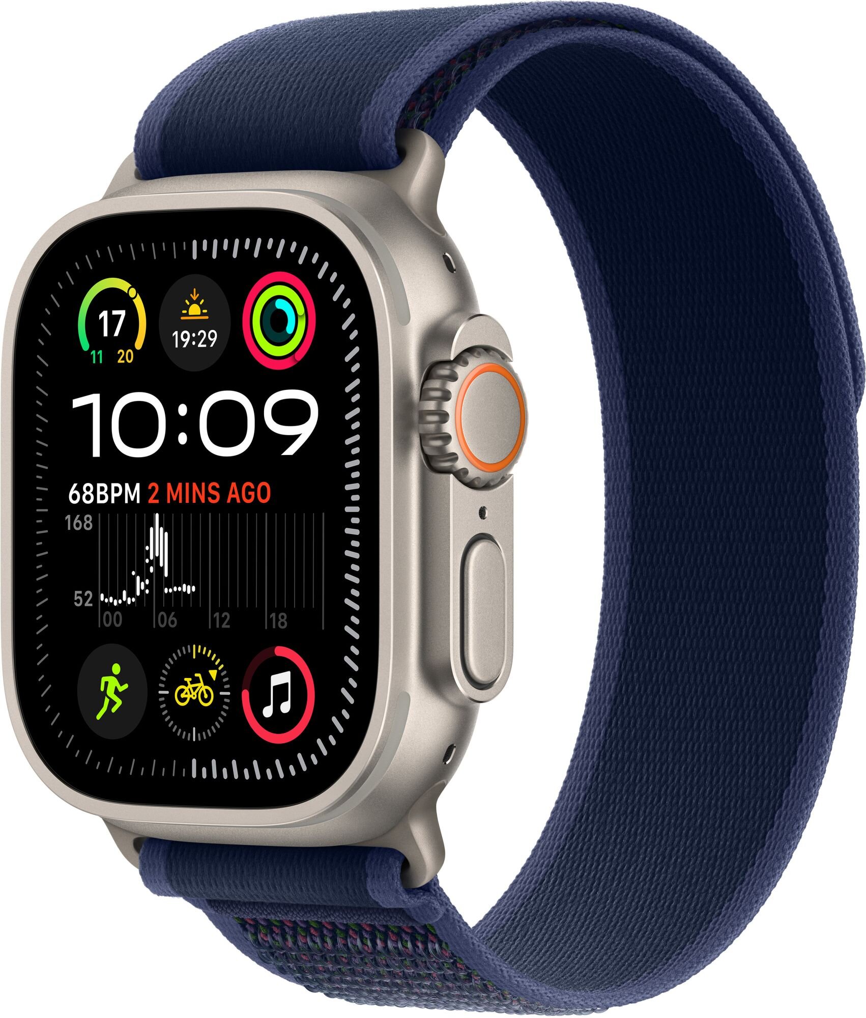 Smartwatch Apple Watch Ultra 2 GPS + Cellular 49mm koperta tytanowa (naturalny) + opaska Trail rozmiar M/L (niebieski)