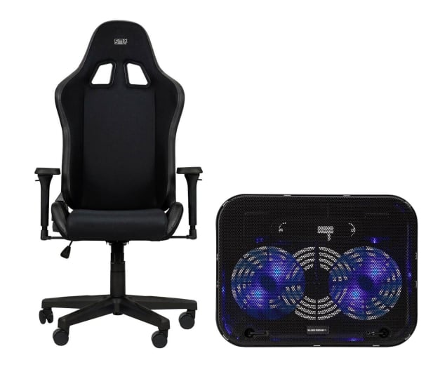 Fotel gamingowy SMX Deriba + Devi podstawka chłodząca pod laptop
