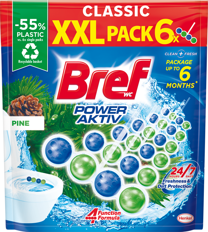 Zawieszka do WC, Sosnowy Las BREF Classic Power Aktiv 6-pak