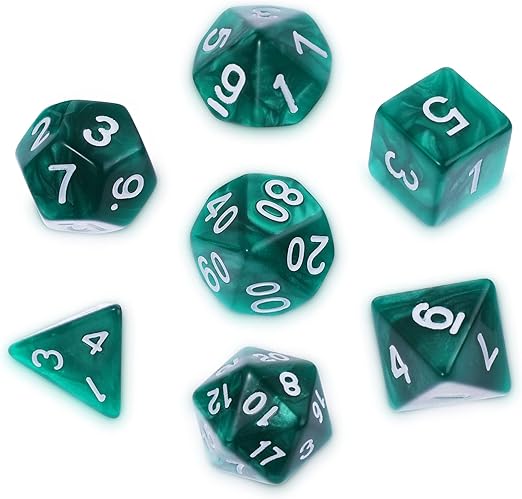 Zestaw kości Dungeon and Dragons, 7 szt., fioletowa, mgławica