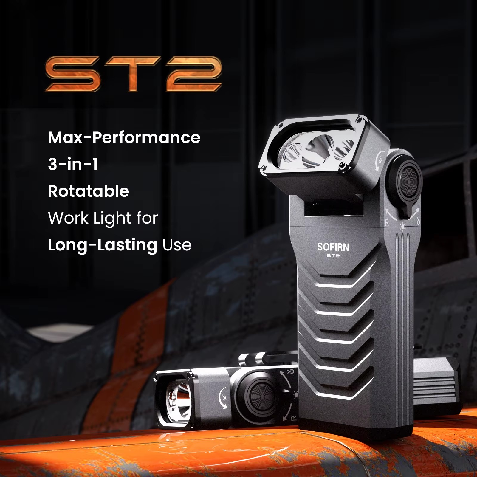 Latarka Sofirn ST2 - 3000lm (światło białe / czerwone / UV), akumulator 2* 3800mAh 18650, USB-C, magnes - $41.14 (możliwe $36.14 z AliSaver)