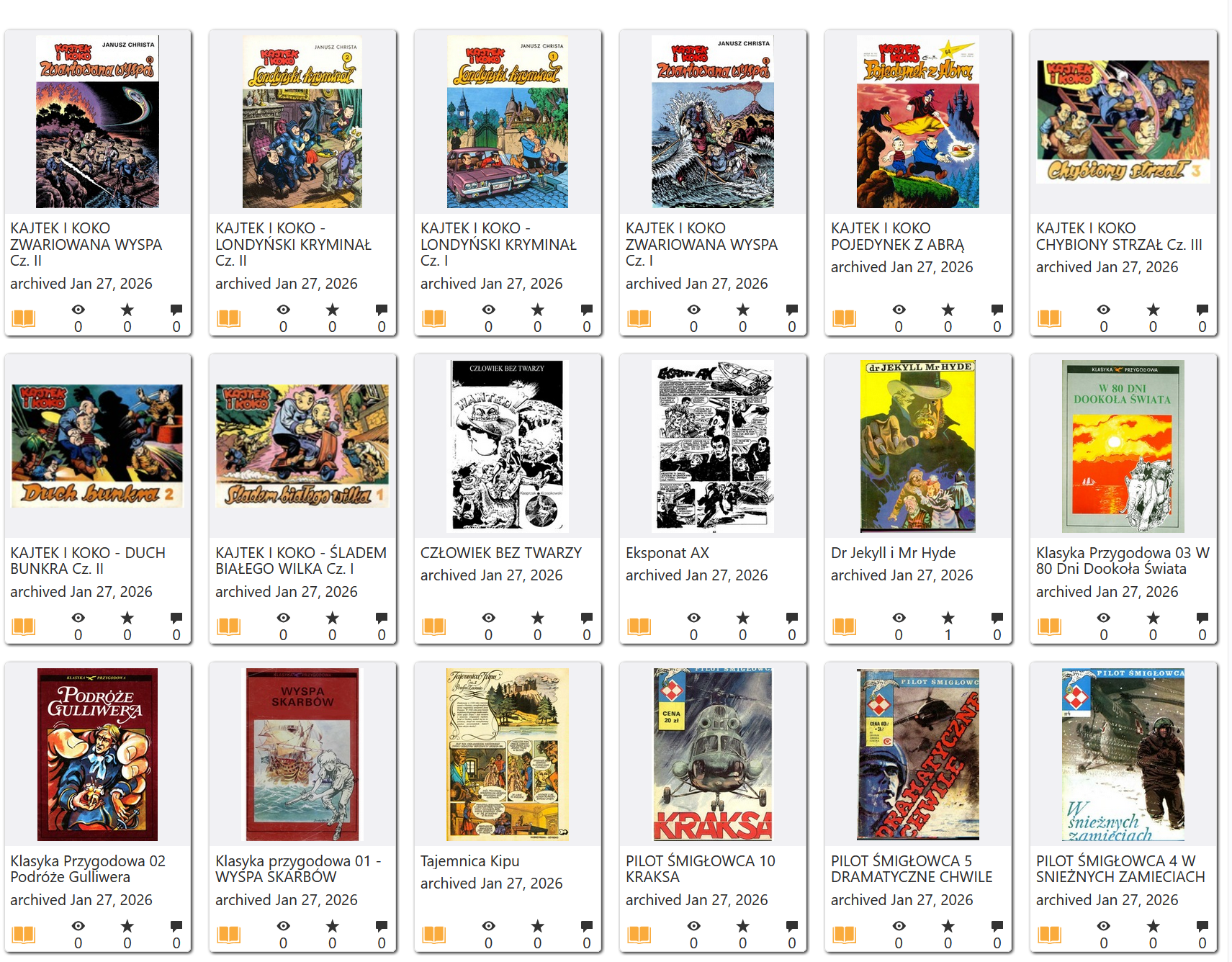 250 starych polskich komiksów na archive.org