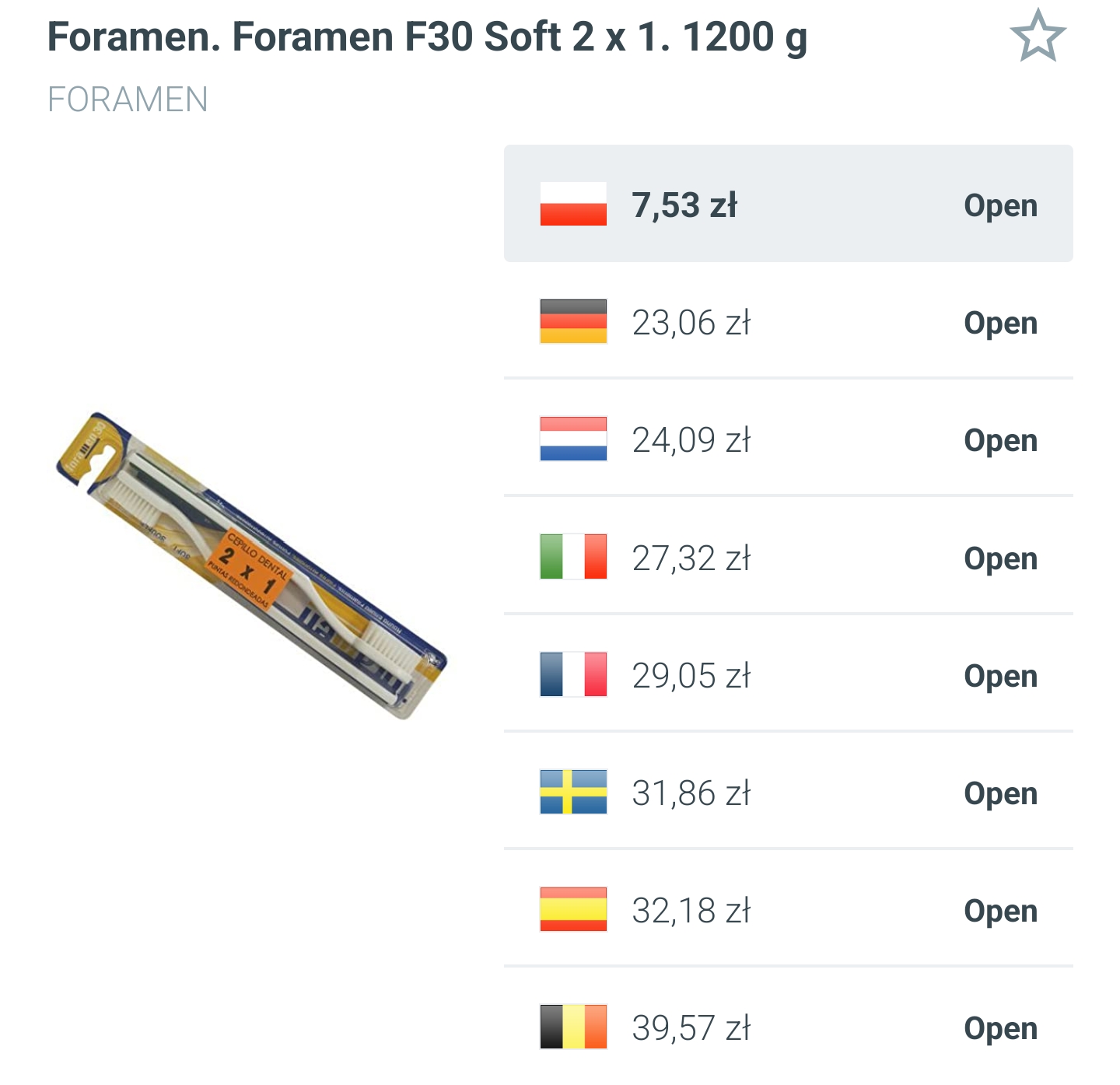 Zestaw dwóch szczoteczek do zębów Foramen Soft
