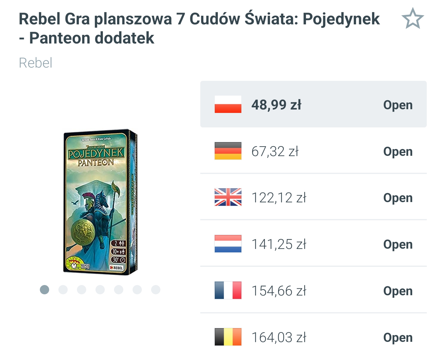 Rebel Gra planszowa 7 Cudów Świata: Pojedynek - Panteon