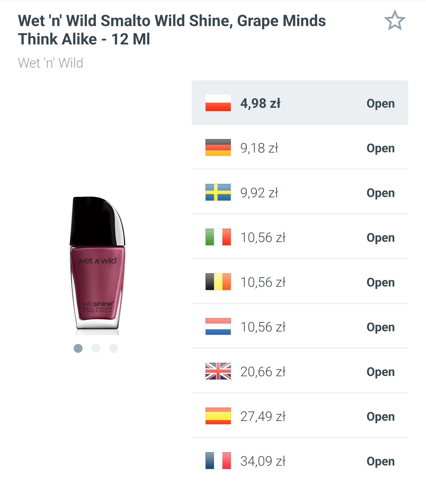 Lakier do paznokci Wet 'n' Wild - winogronowy, 12ml