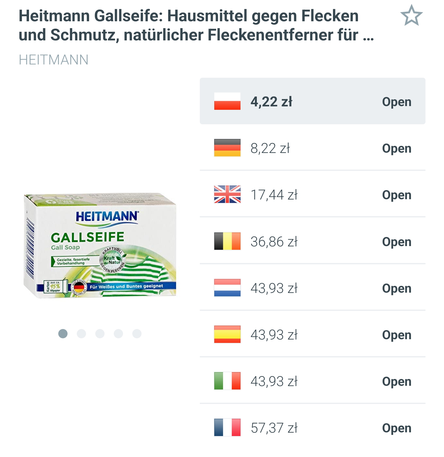 Heitmann Gallseife - mydło odplamiające, 100g