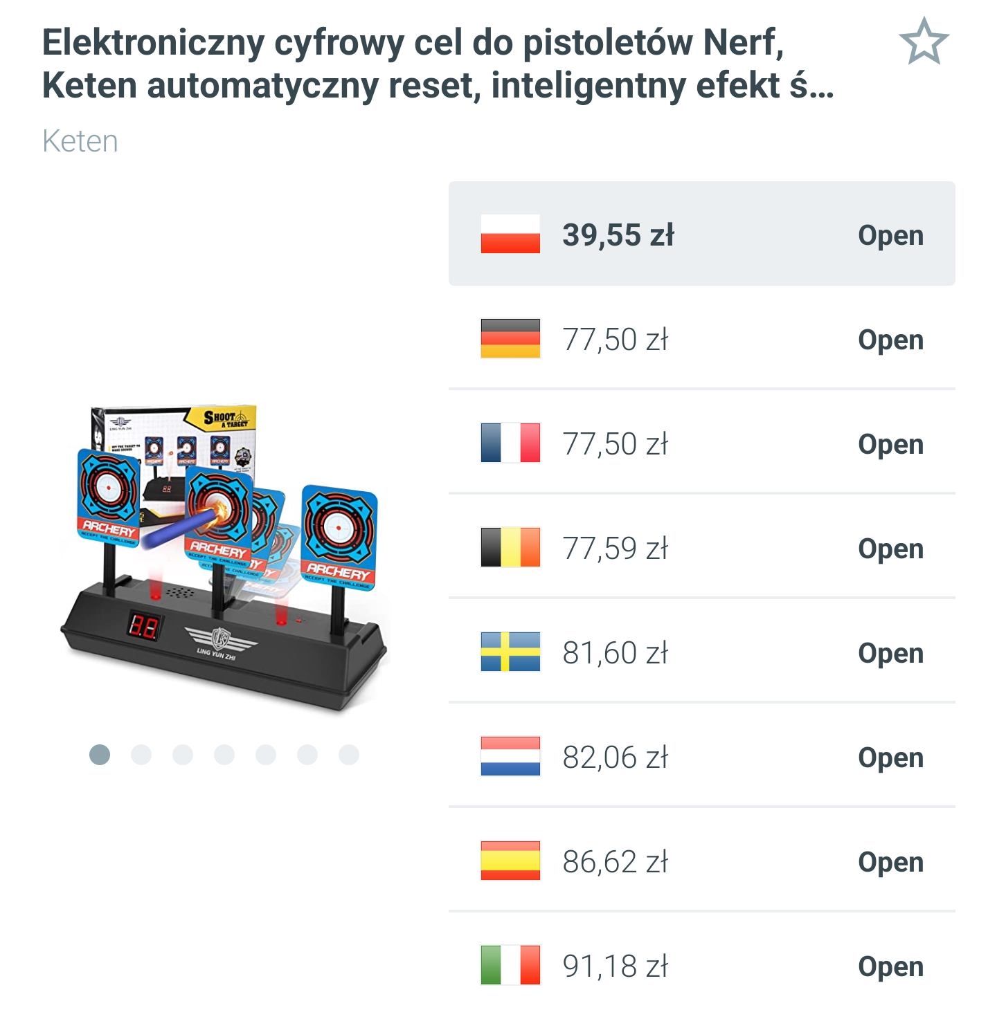 Elektroniczny cyfrowy cel do pistoletów Nerf