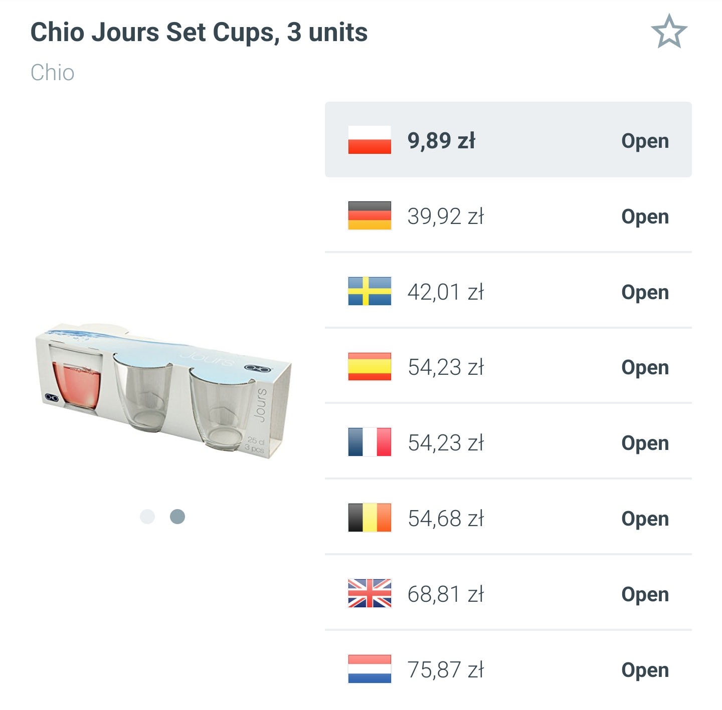 Zestaw 3 szklanek Chio Jours, 3x 250ml