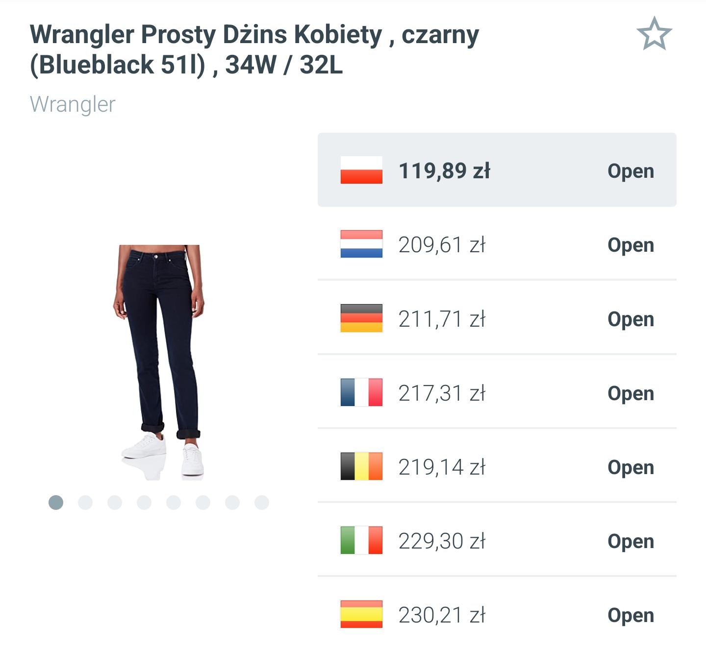 Damskie jeansy Wrangler - kilka rozmiarów