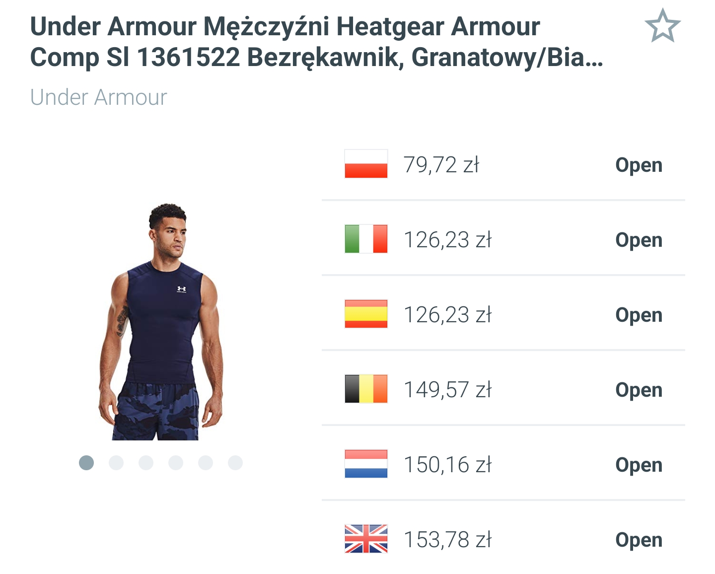 Under Armour - koszulka na ramiączkach, tank top - granatowy