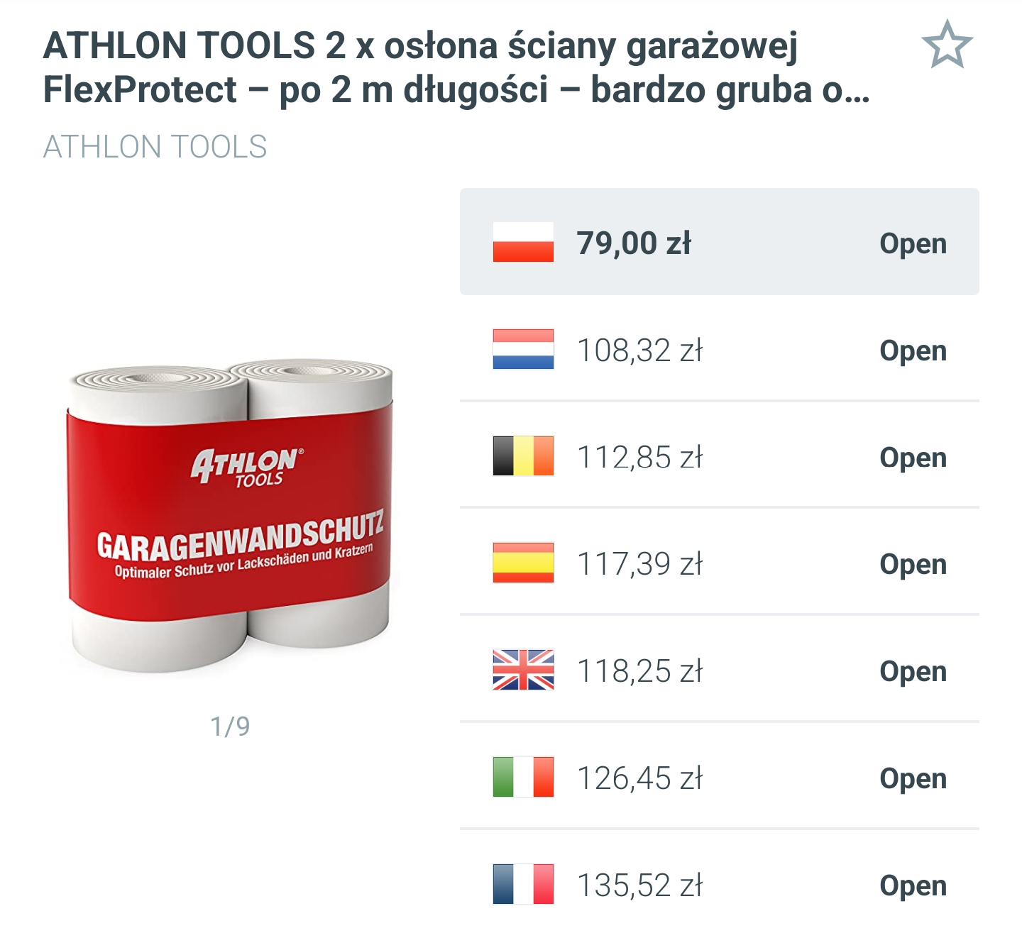 ATHLON TOOLS - 2x osłona ściany garażowej FlexProtect - po 2m długości