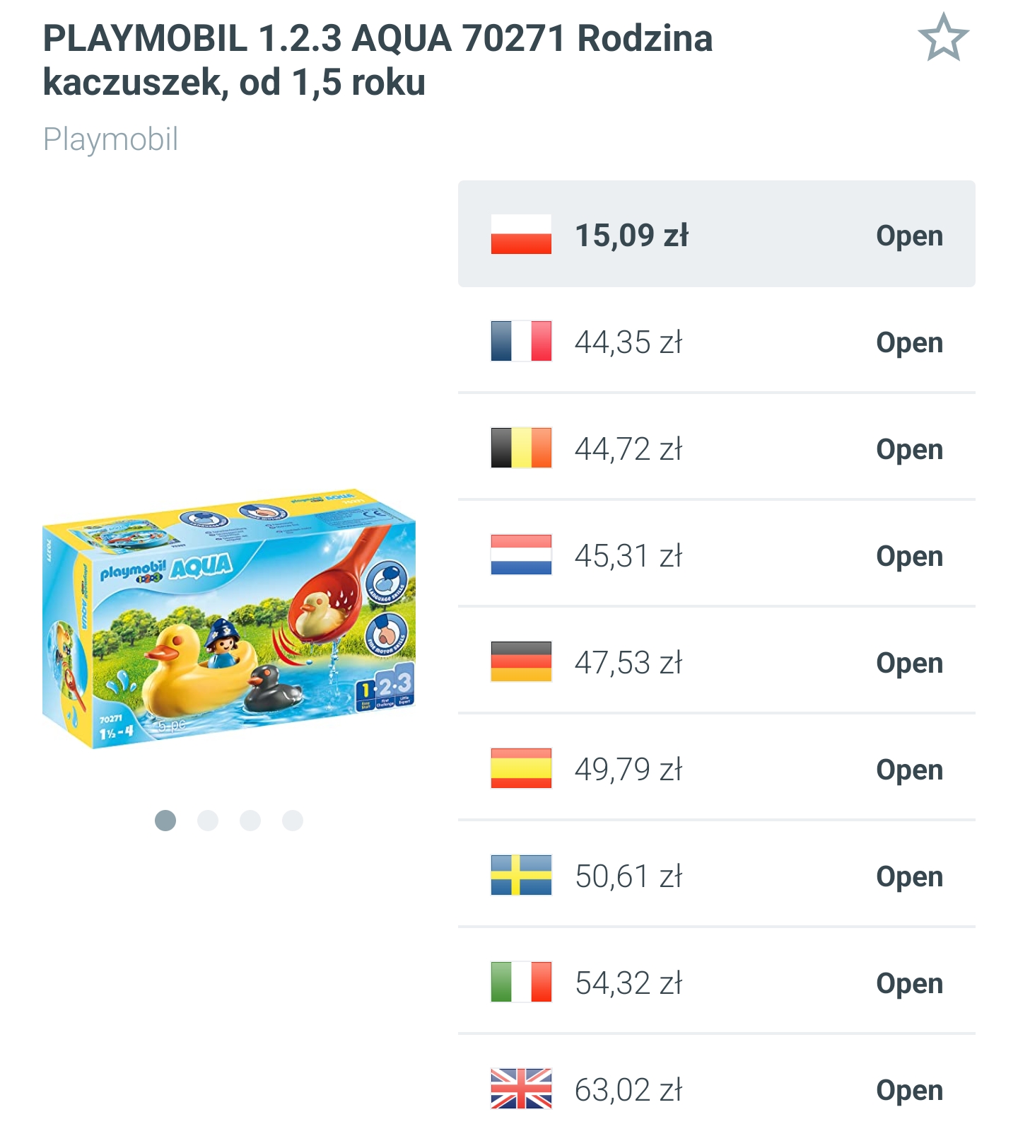 Playmobil 1.2.3 Aqua - rodzina kaczuszek, 70271