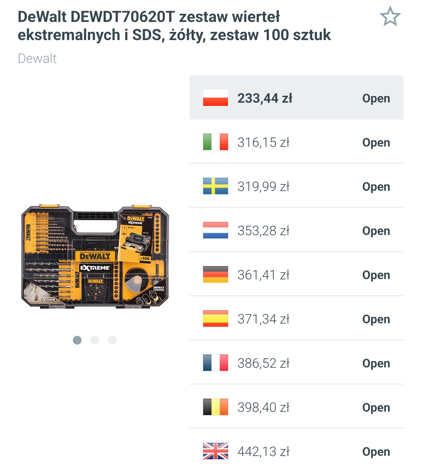 DeWalt - zestaw wierteł ekstremalnych i SDS - 100 sztuk, DEWDT70620T