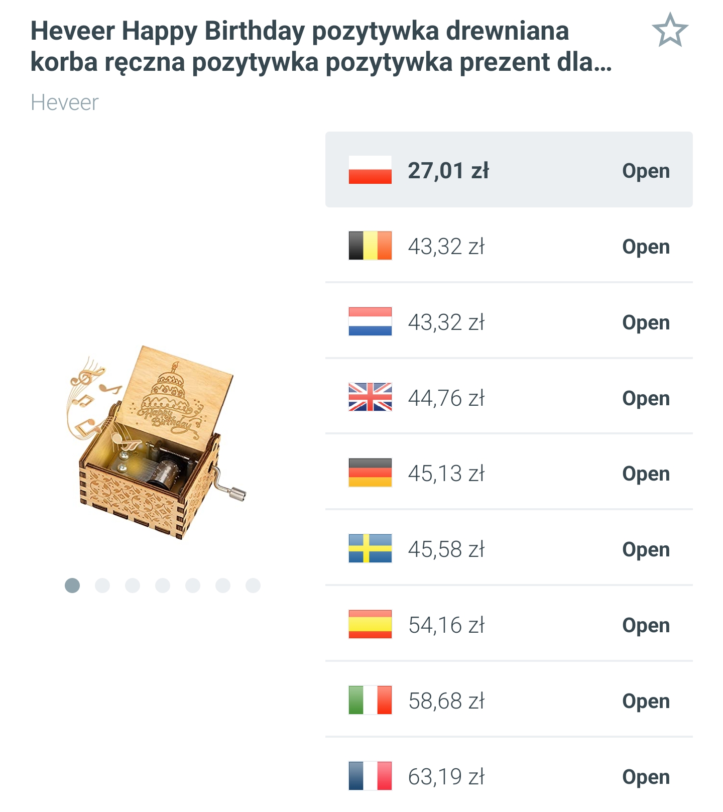 Drewniana pozytywka urodzinowa