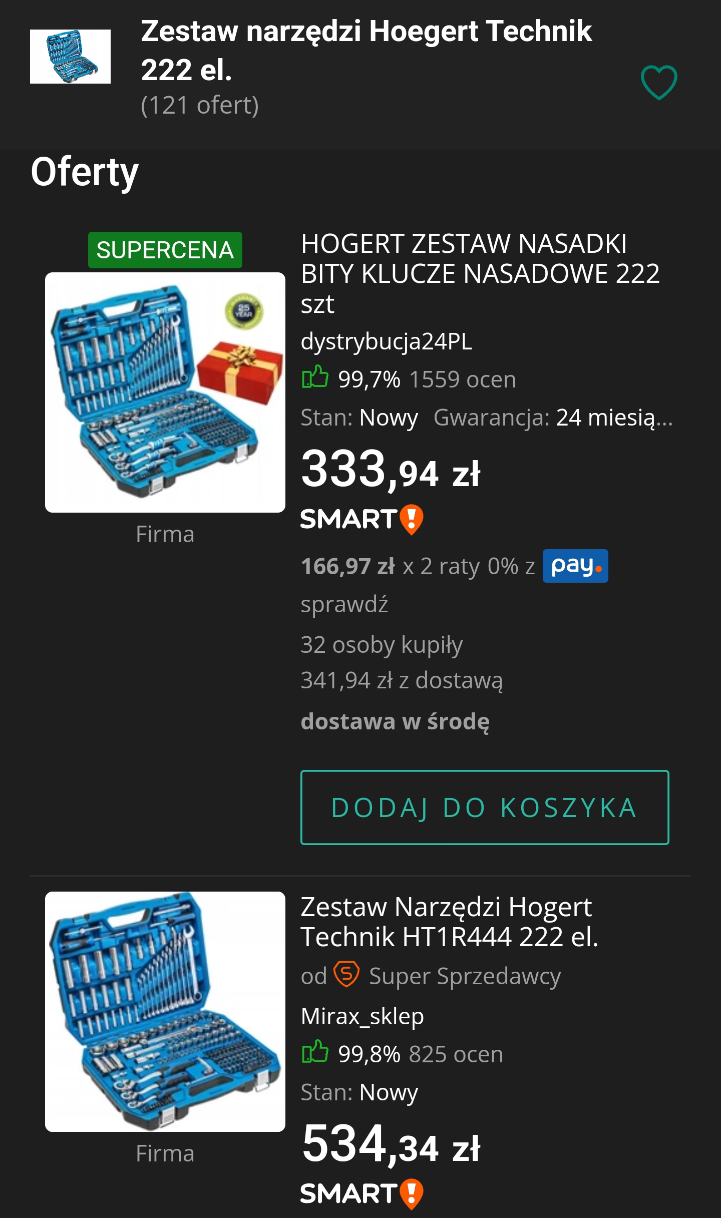 Zestaw narzędzi Hogert HT1R444, 222 elementy
