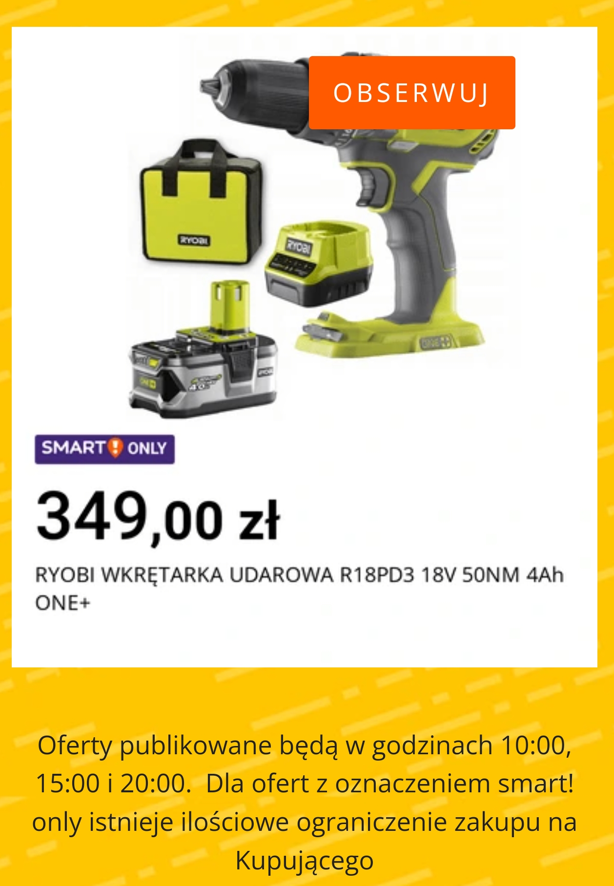 Akumulatorowa wkrętarka Ryobi - 18V, R18PD3-140S