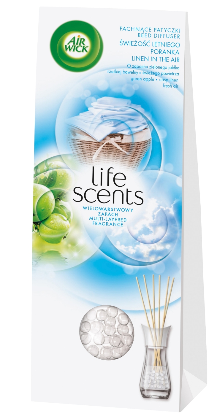 [Zbiorcza] Patyczki zapachowe Air Wick Essential Oils - drzewo sandałowe z wanilią, orientalne przyprawy z pomarańczą, 30ml