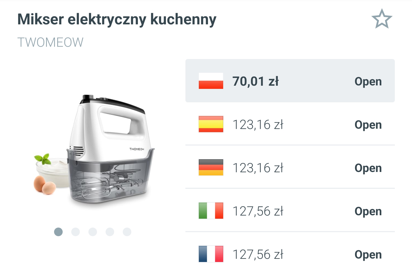 Elektryczny mikser kuchenny
