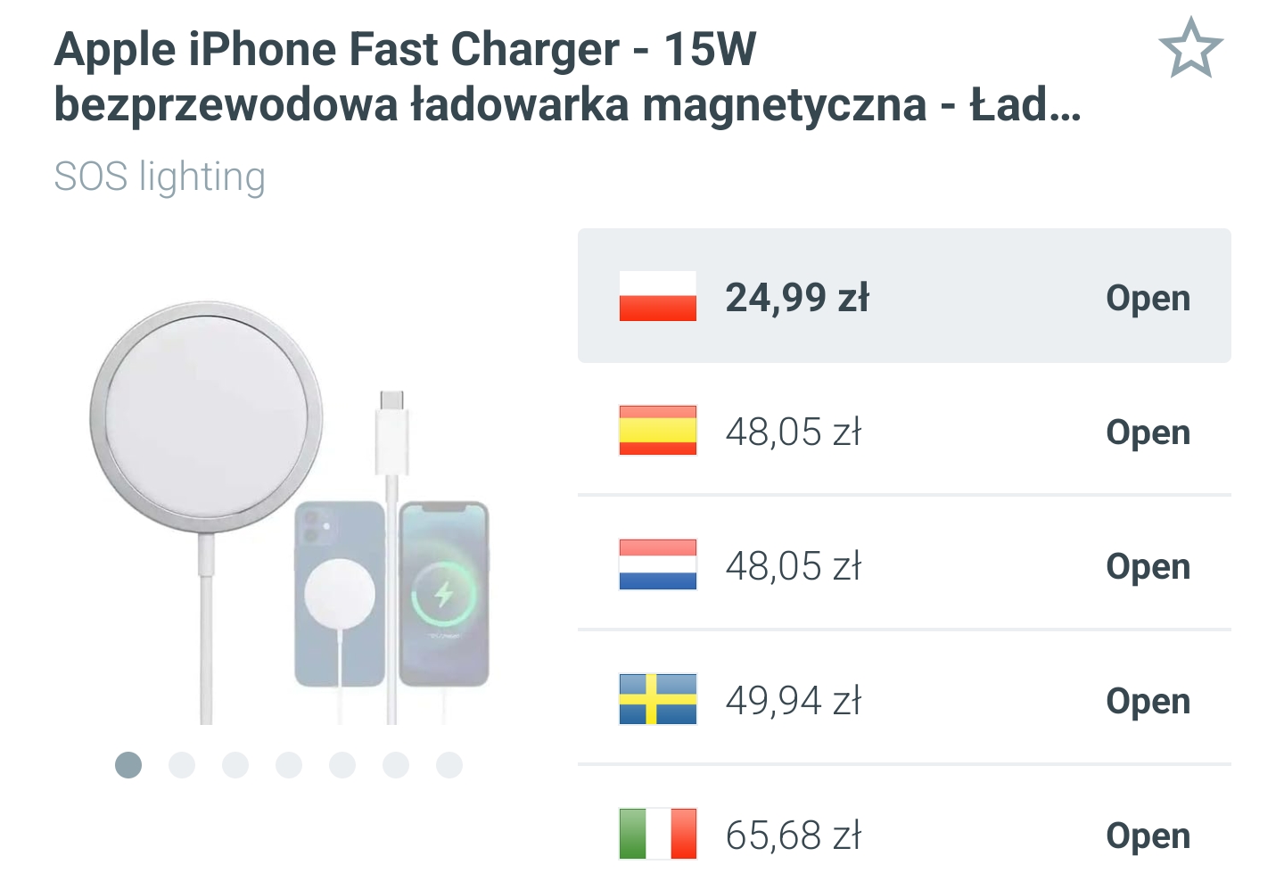 Bezprzewodowa, szybka ładowarka do iPhone - indukcyjna, magnetyczna, 15W