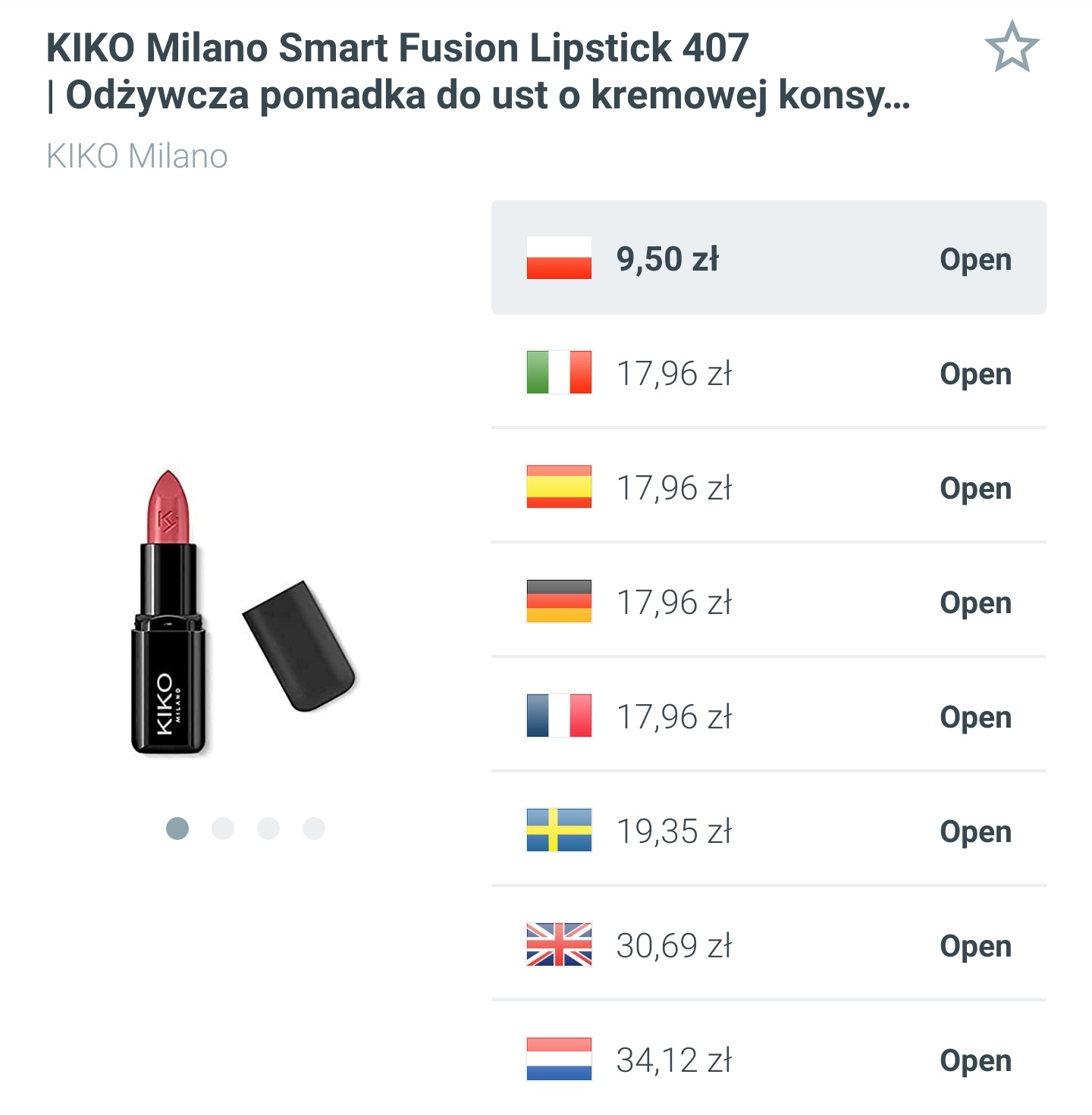 KIKO Milano Smart Fusion Lipstick 407 | Odżywcza pomadka do ust o kremowej konsystencji, zapewniająca błyszczące wykończenie