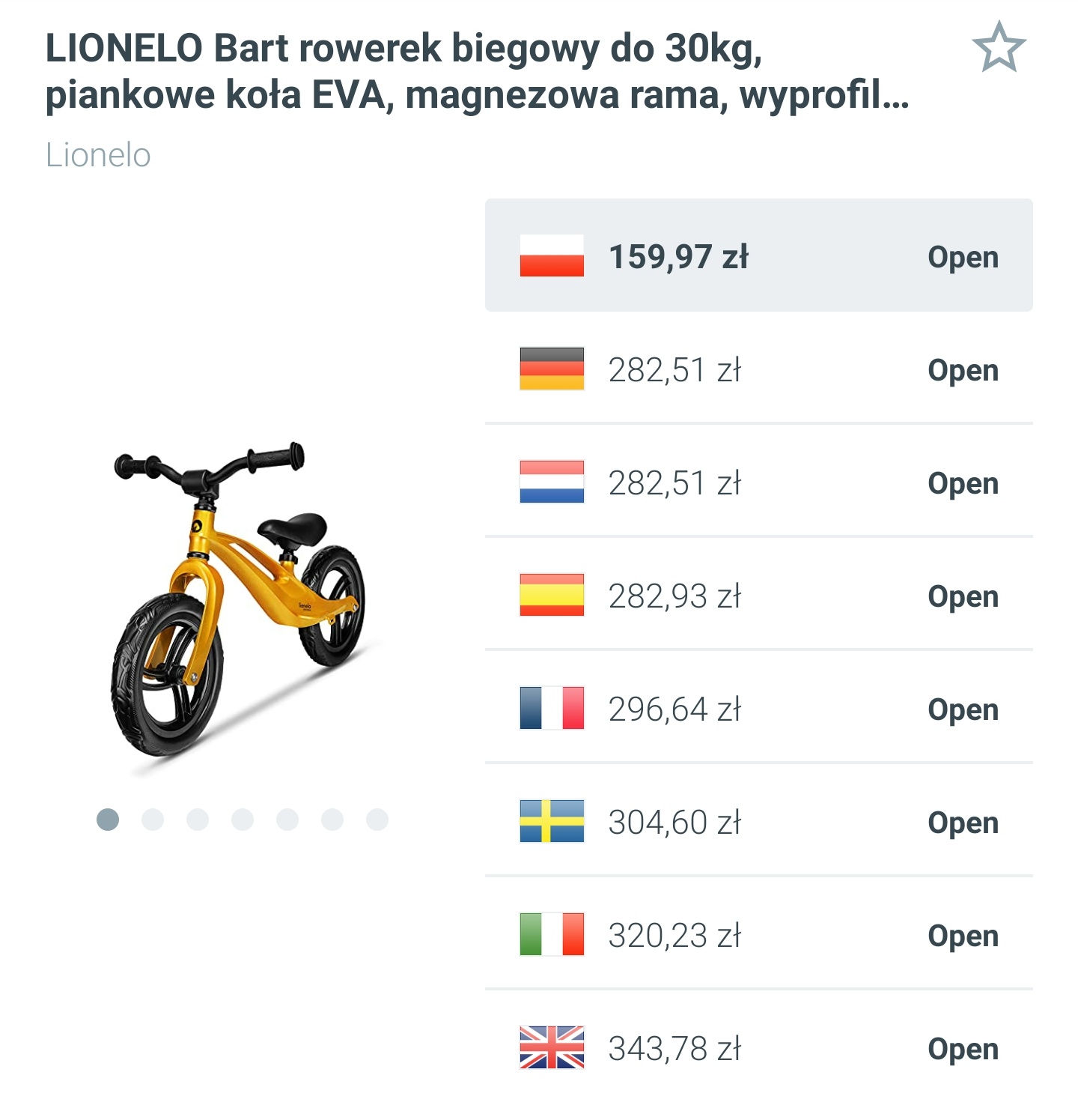 Lionelo Bart Air - rowerek biegowy