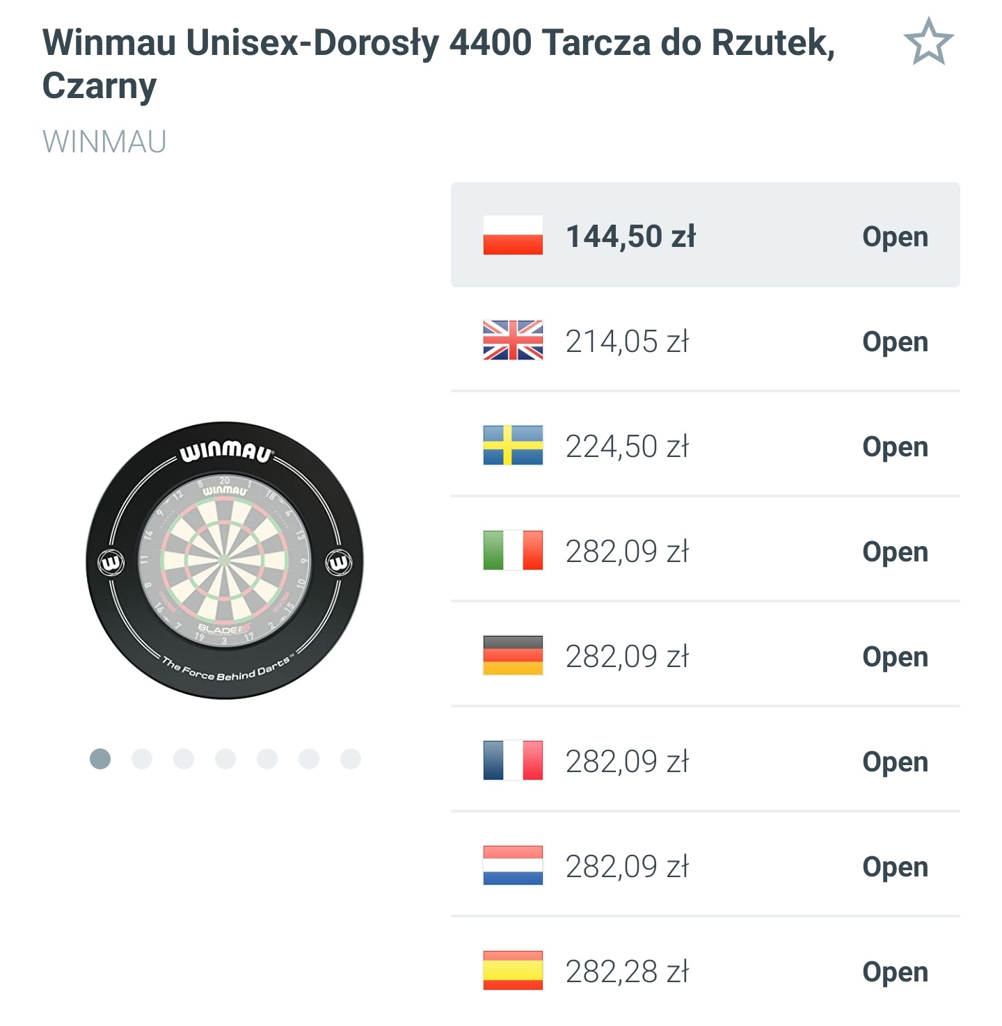 Tarcza Winmau - pierścień do chwytania lotek