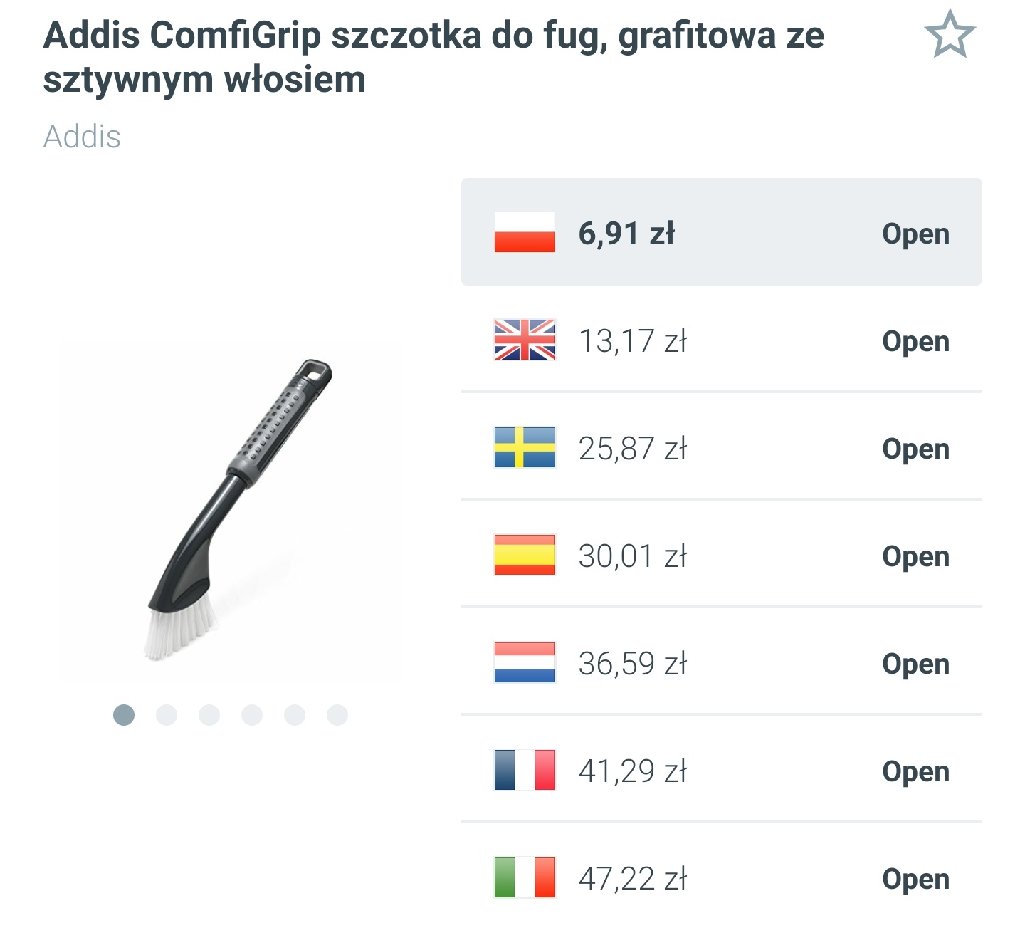 Szczotka do fug ze sztywnym włosiem - grafitowa