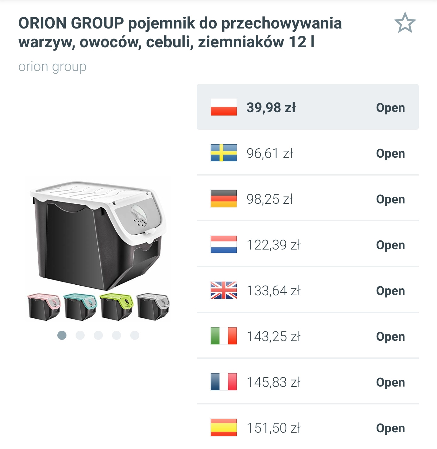 Pojemnik do przechowywania warzyw i owoców - 12L, rożowy, biały i turkusowy