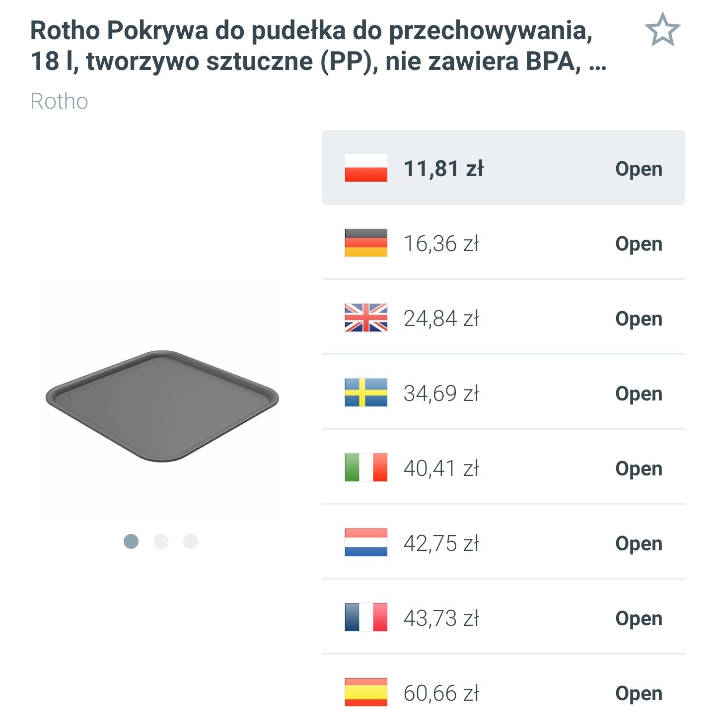 Kosz do przechowywania z 4 uchwytami, 18L + pokrywka