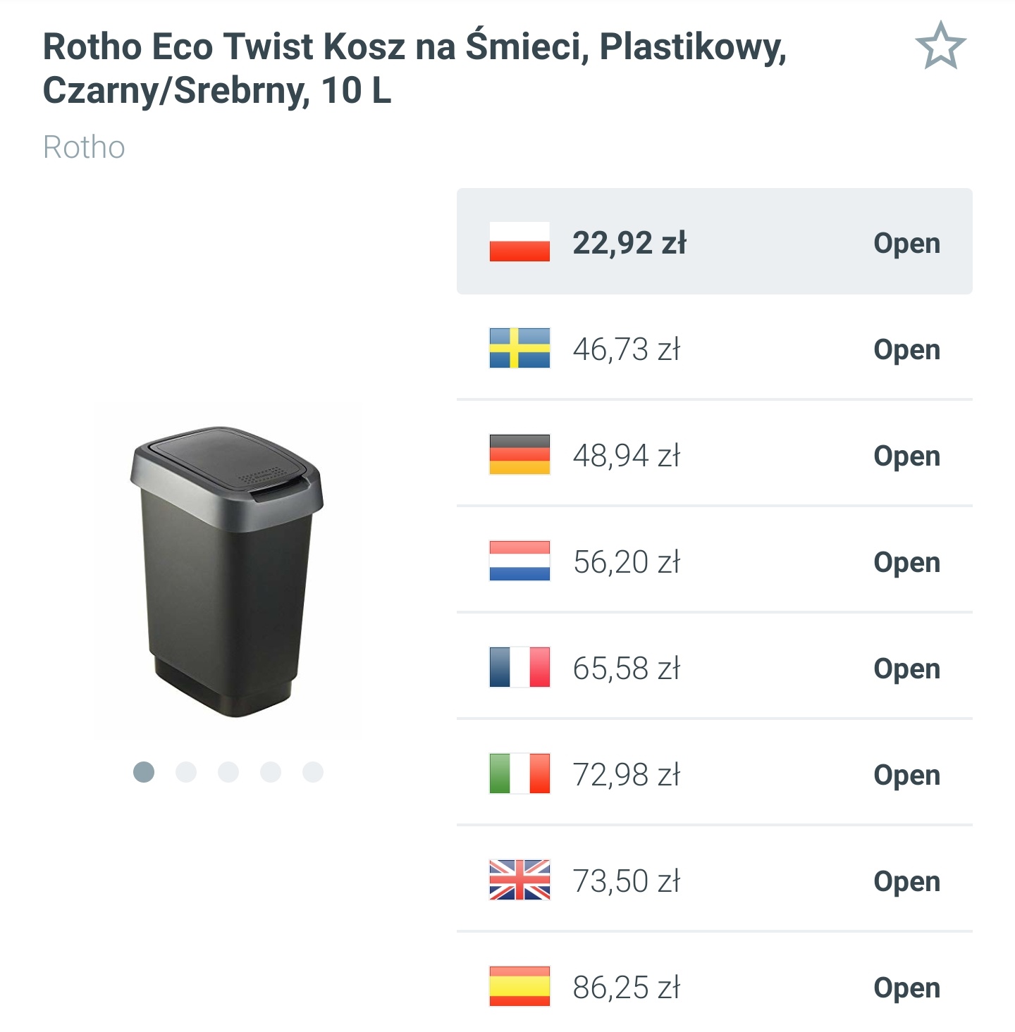 Kosz na śmieci Rotho Eco Twist - 10L