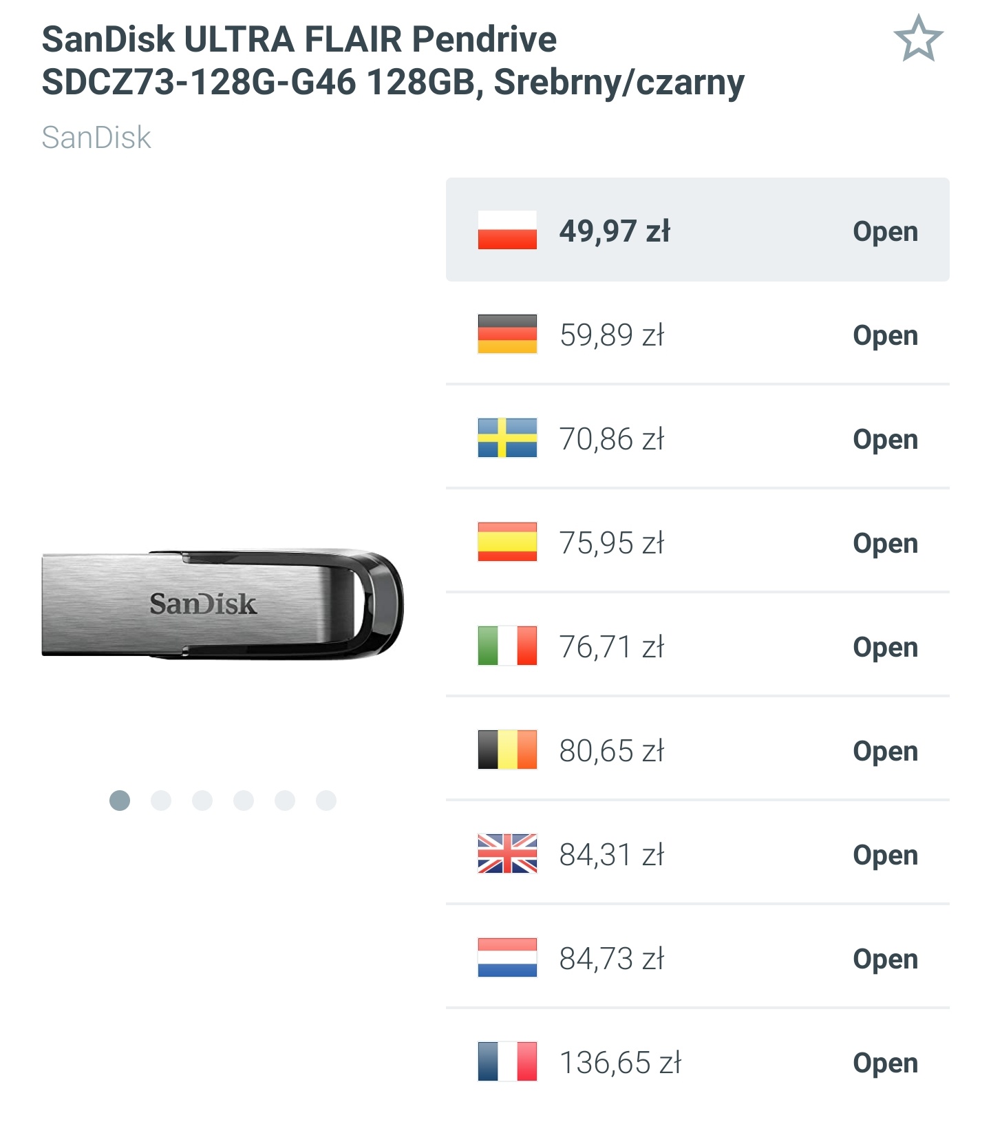 Pendrive SanDisk Ultra Flair 128GB